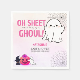 Roze Ghoul Halloween Baby shower Papier servet