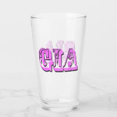 Roze Gia Naam Logo, Glas (Achterkant)