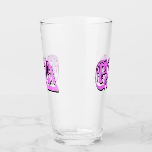 Roze Gia Naam Logo, Glas (Rechts)