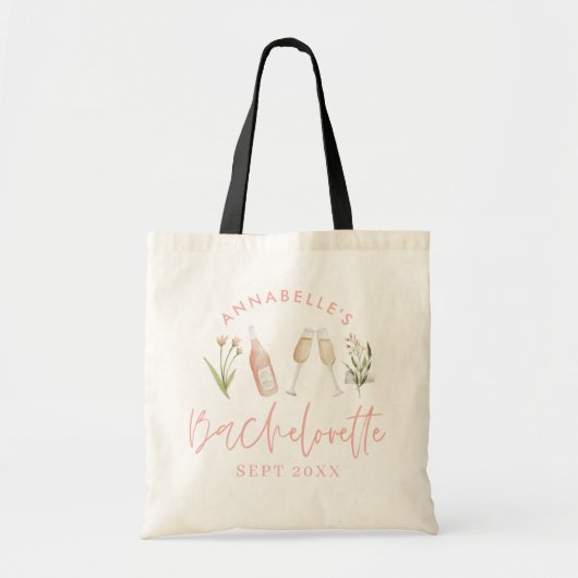 Roze gierig modern bloemzakje tote bag (Voorkant)