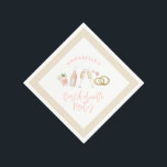 Roze gierig modern cocktailscript bachelorette servet<br><div class="desc">Roze,  meisjes modern cocktailscript bachelorette party napkin design.</div>