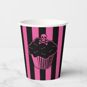 Roze gifstof Cupcake - Aangepaste papierbekertjes Papieren Bekers