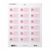 Roze Gift strepen Bookplate Label (Full Sheet)