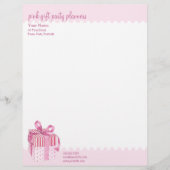 Roze Gift strepen Letterhead Gepersonaliseerd Briefhoofd (Voorkant)