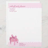Roze Gift strepen Letterhead Gepersonaliseerd Briefhoofd (Voorkant / Achterkant)