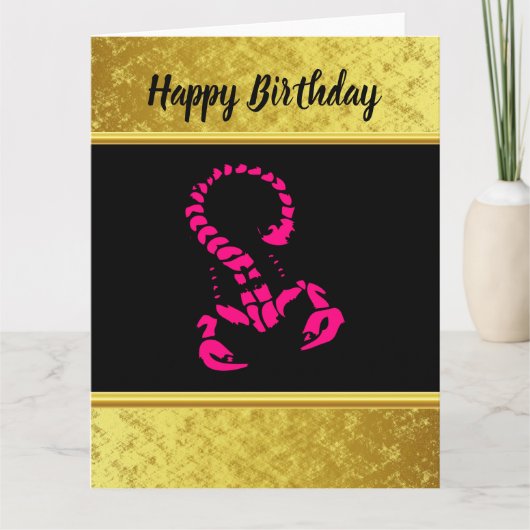 Roze giftige schorpioen zeer venomeus insect kaart (Voorkant)