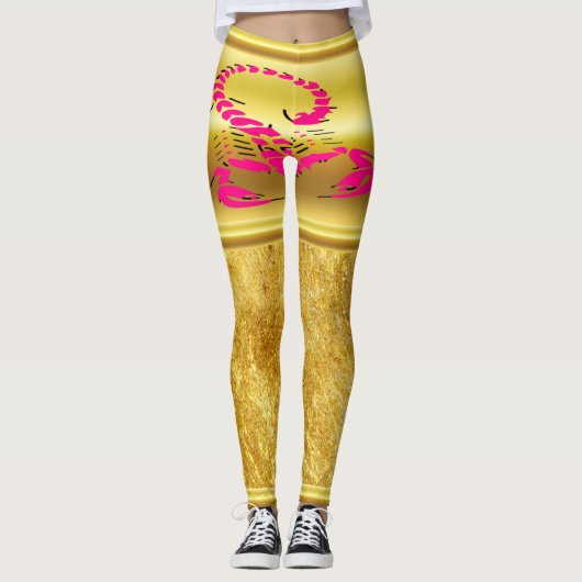 Roze giftige schorpioen zeer venomeus insect leggings (Voorkant)