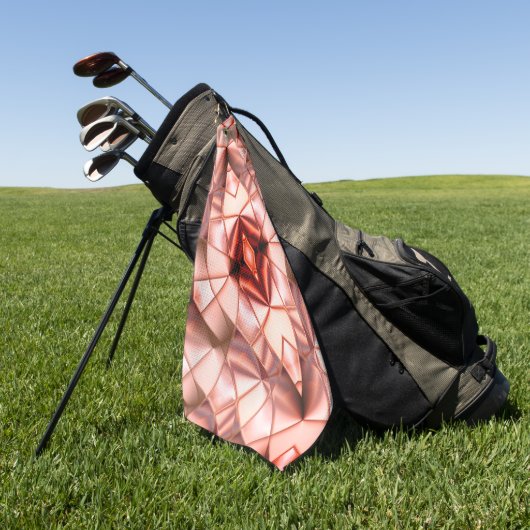 Roze gigantische 'parelbloemen', virtuele tekening golfhanddoek (Groen)