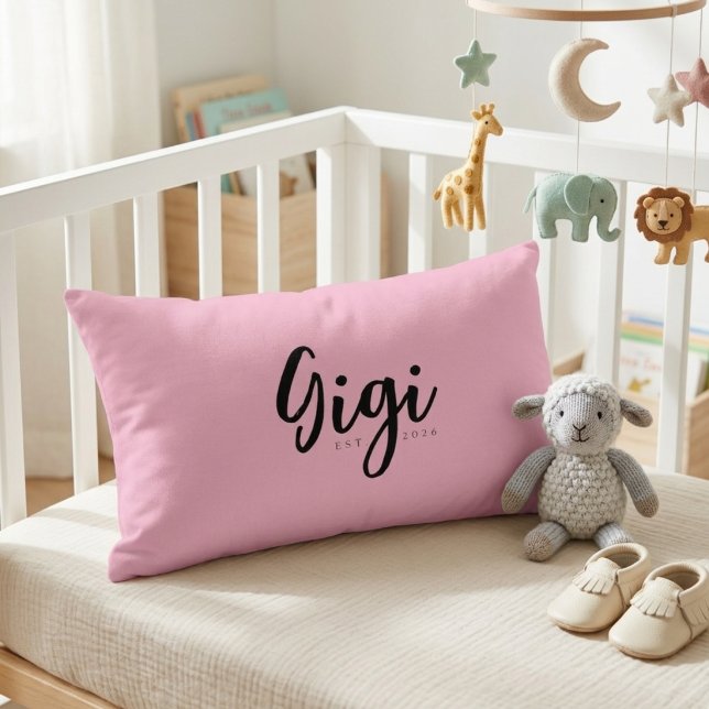 Roze Gigi Oprichtingsjaar Kussenontwerp Kussen (Creator heeft geüpload)