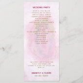 Roze Gilt Agaat Trouwprogramma's Programmakaart (Achterkant)