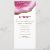 Roze Gilt Agaat Trouwprogramma's Programmakaart (Voorkant)