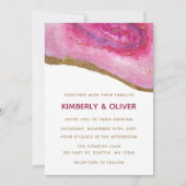 Roze Gilt Agate Wedding Invitations Kaart (Voorkant)