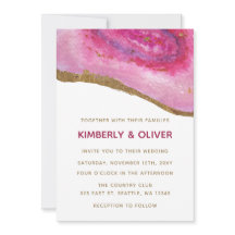 Roze Gilt Agate Wedding Invitations