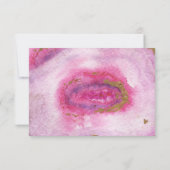 Roze Gilt Agate Wedding Invitations rsvp (Achterkant)