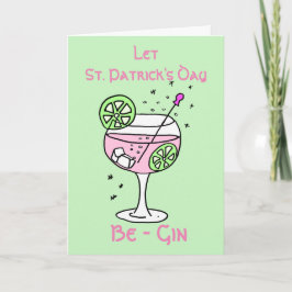 Roze gin St. Patrick's Dag kaart