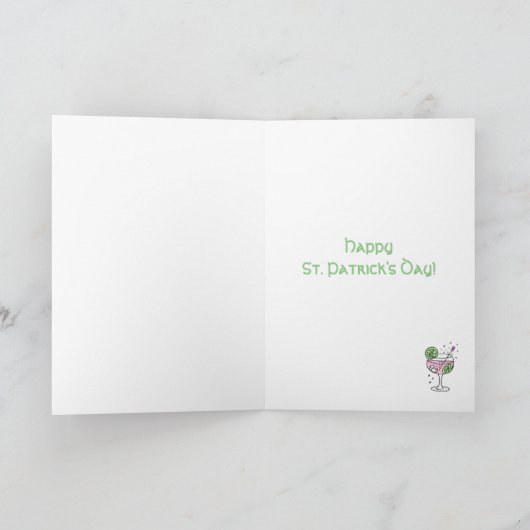 Roze gin St. Patrick's Day kaart (Binnen)