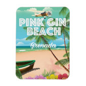 roze gin strand Grenada reisposter Magneet (Verticaal)
