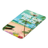 roze gin strand Grenada reisposter Magneet (Linkerzijde)