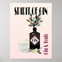 Roze gin & tonic Cocktail | Voor gin-lovers Poster