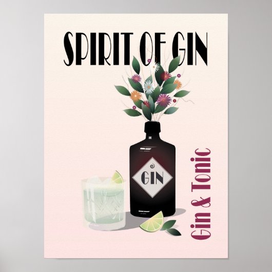 Roze gin & tonic Cocktail | Voor gin-lovers Poster (Voorkant)