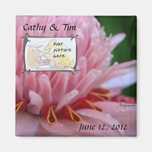 Roze Ginger Weddenschap Sparen de Datum Magneten v (Voorkant)