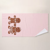 Roze Gingerbread Boy & Girl Badhanddoek (Badhanddoek)
