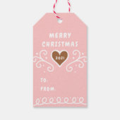 Roze Gingerbread Cookie Gift Labels Cadeaulabel (Achterkant)
