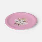 Roze Gingerbread Girl Ballerina Ballet Verjaardag Papieren Bordje (Gekanteld)