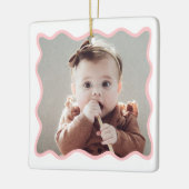 Roze Gingerbread House 1st Christmas Foto Keramisc Keramisch Ornament (Links)