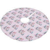 Roze Gingerbread House Decor Kerstboom Rok (Gekanteld)