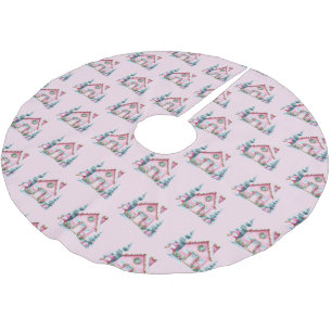 Roze Gingerbread House Decor Kerstboom Rok