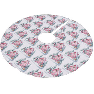 Roze Gingerbread House Decoratie Kerstboom Rok