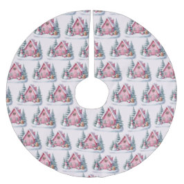 Roze Gingerbread House Decoratie Kerstboom Rok