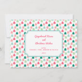 Roze Gingerbread House Foto Kerst Kaart (Achterkant)