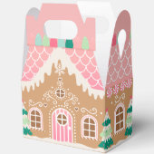 Roze Gingerbread House GROTE Favor Box Bedankdoosjes (Open)