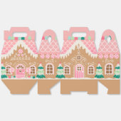 Roze Gingerbread House GROTE Favor Box Bedankdoosjes (Ongevouwen)