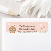 ROZE GINGERBREAD HUIS RETOURADRES LABELS (Insitu)