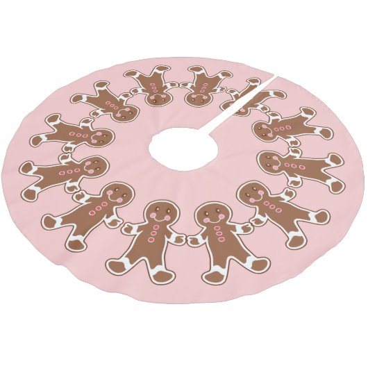 Roze Gingerbread Jongens Kerstboom Rok (Gekanteld)