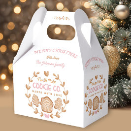 Roze Gingerbread Kerstkoekjes Exchange Naam Bedankdoosjes