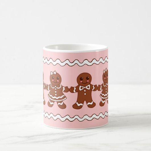 Roze Gingerbread Kerstkoffie Mok (Center)