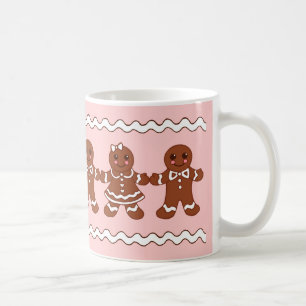 Roze Gingerbread Kerstkoffie Mok