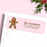 Roze Gingerbread Man Christmas Return Adres Etiket<br><div class="desc">Voeg een zoete vakantie touch aan uw kerstkaarten en pakketten met deze roze peperkoek man retour adres labels. Met een schattige peperkoekmanillustratie en een aanpasbaar adresveld, zijn deze labels ideaal voor het verspreiden van vakantiegroet met elk stuk post. Ideaal voor uw vakantie correspondentie, deze charmante labels maken uw kerstgroeten nog...</div>