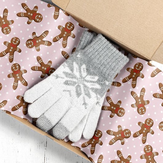 Roze Gingerbread Man Kerstmis Tissuepapier