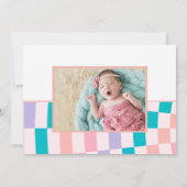 Roze GingerBread Winter Onederland 1e verjaardag Bedankkaart (Achterkant)