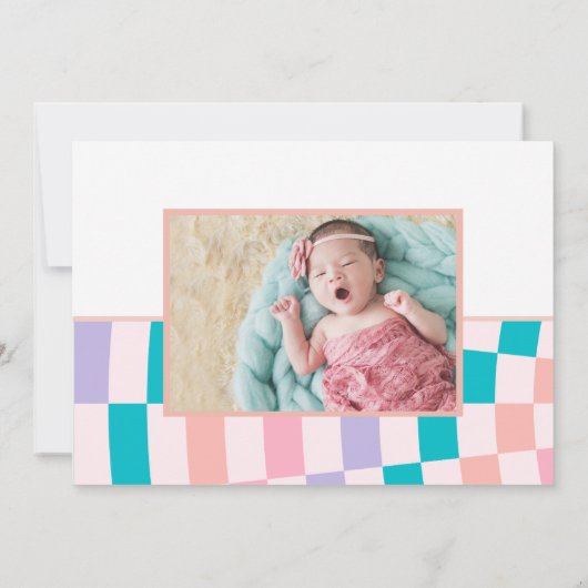 Roze GingerBread Winter Onederland 1e verjaardag Bedankkaart (Achterkant)