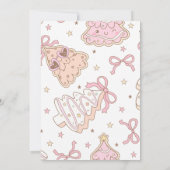 Roze GingerBread Winter Onederland 1e verjaardag Kaart (Achterkant)