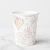 Roze GingerBread Winter Onederland 1e verjaardag Papieren Bekers (Achterkant)