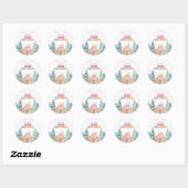 Roze GingerBread Winter Onederland 1e verjaardag Ronde Sticker (Vel)