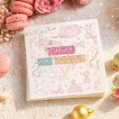 Roze GingerBread Winter Onederland 1e verjaardag Servet