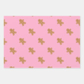 Roze Gingerbread Wrapping Paper Set van 3 (Voorkant 3)